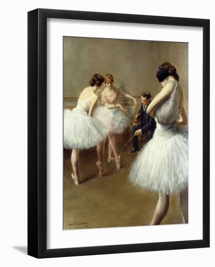 The Ballet Lesson, 1914 (Oil on Canvas)-Pierre Carrier-belleuse-Framed Giclee Print