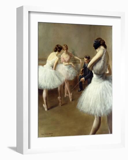 The Ballet Lesson, 1914 (Oil on Canvas)-Pierre Carrier-belleuse-Framed Giclee Print