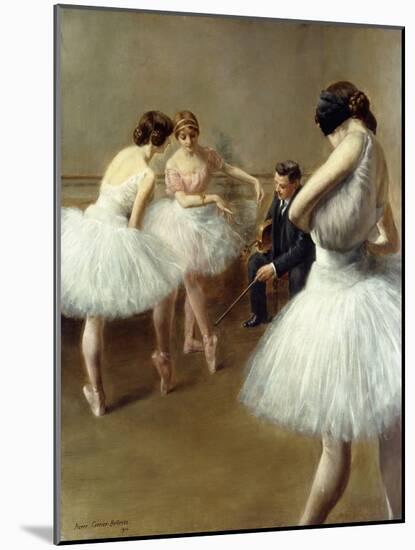 The Ballet Lesson, 1914 (Oil on Canvas)-Pierre Carrier-belleuse-Mounted Giclee Print