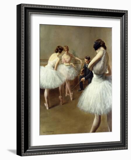 The Ballet Lesson, 1914 (Oil on Canvas)-Pierre Carrier-belleuse-Framed Giclee Print