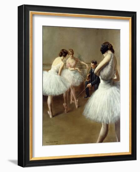 The Ballet Lesson, 1914 (Oil on Canvas)-Pierre Carrier-belleuse-Framed Giclee Print