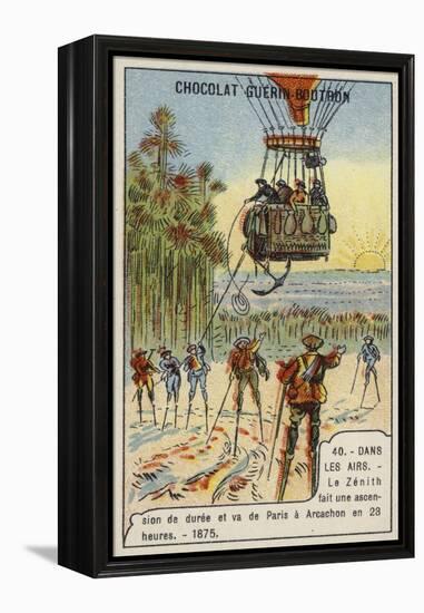 The Balloon Zenith Making a Flight Lasting 23 Hours from Paris to Arcachon, 1875-null-Framed Premier Image Canvas