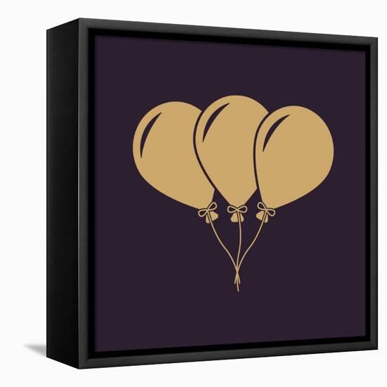 The Balloons Icon. Fun and Celebration, Birthday Symbol. Flat-Vladislav Markin-Framed Stretched Canvas