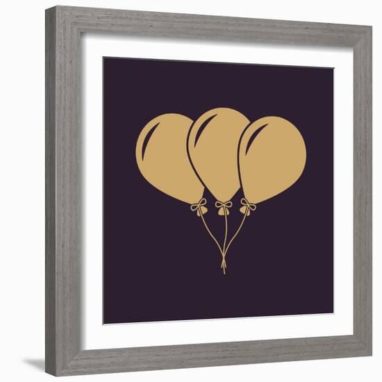 The Balloons Icon. Fun and Celebration, Birthday Symbol. Flat-Vladislav Markin-Framed Art Print