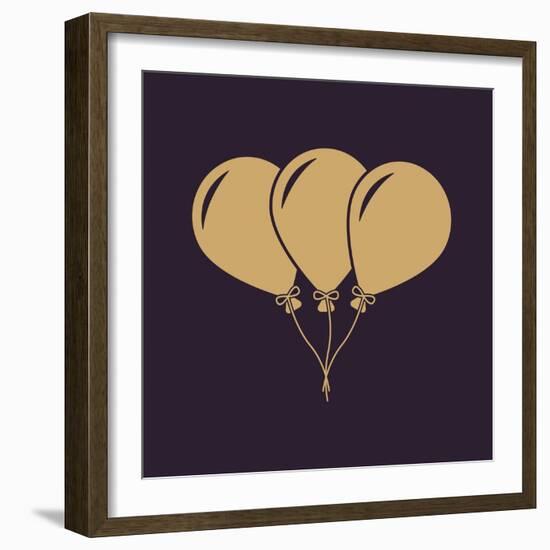 The Balloons Icon. Fun and Celebration, Birthday Symbol. Flat-Vladislav Markin-Framed Art Print