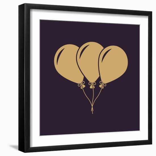 The Balloons Icon. Fun and Celebration, Birthday Symbol. Flat-Vladislav Markin-Framed Art Print