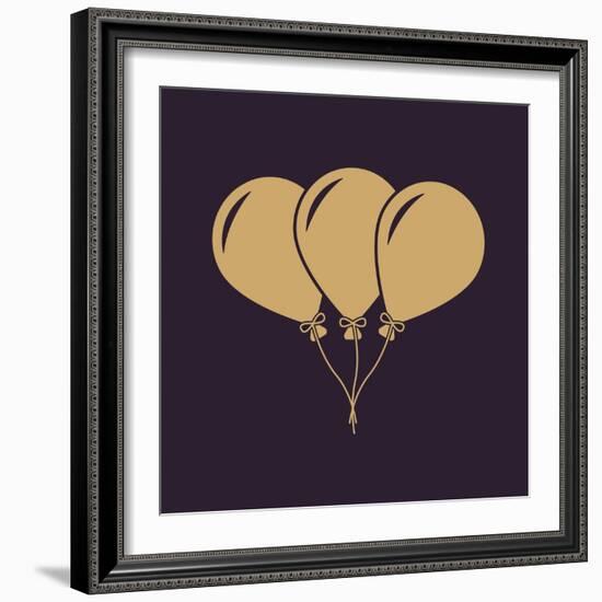 The Balloons Icon. Fun and Celebration, Birthday Symbol. Flat-Vladislav Markin-Framed Art Print