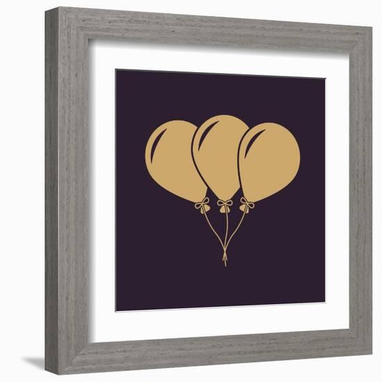 The Balloons Icon. Fun and Celebration, Birthday Symbol. Flat-Vladislav Markin-Framed Art Print