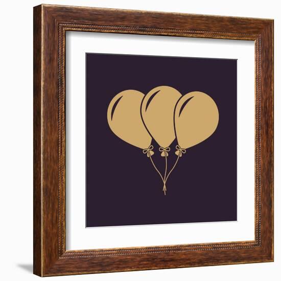 The Balloons Icon. Fun and Celebration, Birthday Symbol. Flat-Vladislav Markin-Framed Art Print