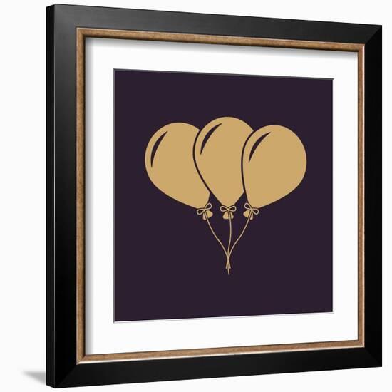 The Balloons Icon. Fun and Celebration, Birthday Symbol. Flat-Vladislav Markin-Framed Art Print