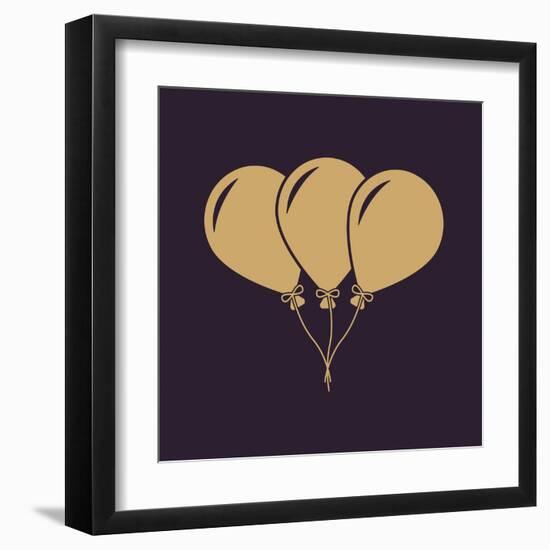 The Balloons Icon. Fun and Celebration, Birthday Symbol. Flat-Vladislav Markin-Framed Art Print