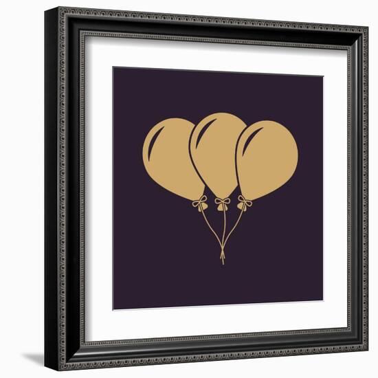 The Balloons Icon. Fun and Celebration, Birthday Symbol. Flat-Vladislav Markin-Framed Art Print