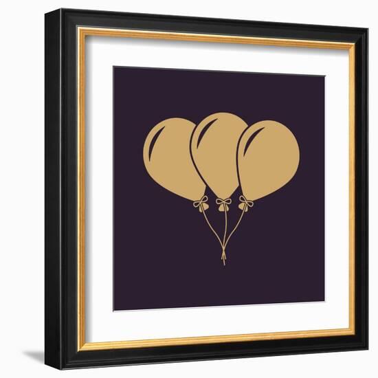 The Balloons Icon. Fun and Celebration, Birthday Symbol. Flat-Vladislav Markin-Framed Art Print