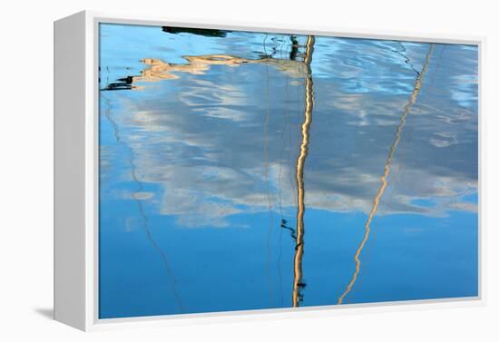 The Baltic Sea, Dar§, Wustrow, Harbour, Sailing Ship, Masts, Water Reflection-Catharina Lux-Framed Premier Image Canvas