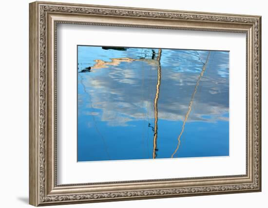 The Baltic Sea, Dar§, Wustrow, Harbour, Sailing Ship, Masts, Water Reflection-Catharina Lux-Framed Photographic Print