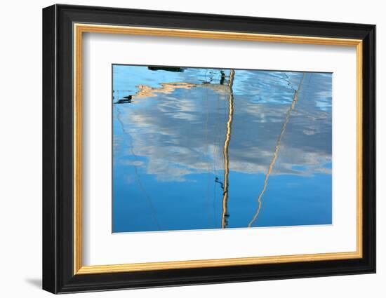 The Baltic Sea, Dar§, Wustrow, Harbour, Sailing Ship, Masts, Water Reflection-Catharina Lux-Framed Photographic Print