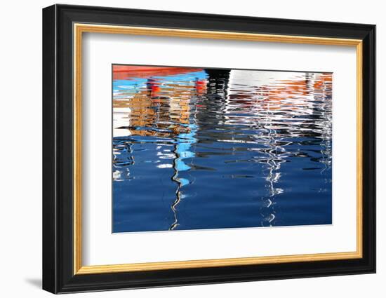 The Baltic Sea, Hiddensee, Neuendorf, Harbour, Reflection-Catharina Lux-Framed Photographic Print