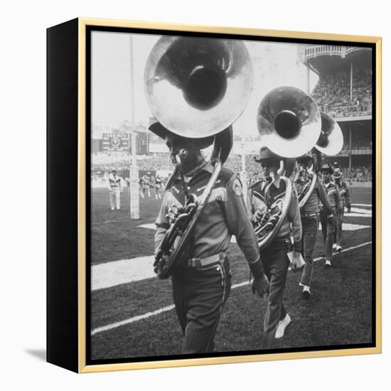 The Baltimore Colts' Marching Band Leaving the Field-null-Framed Premier Image Canvas