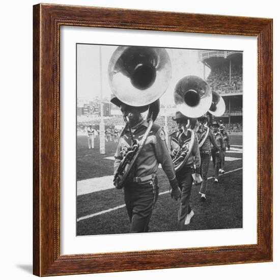 The Baltimore Colts' Marching Band Leaving the Field-null-Framed Photographic Print