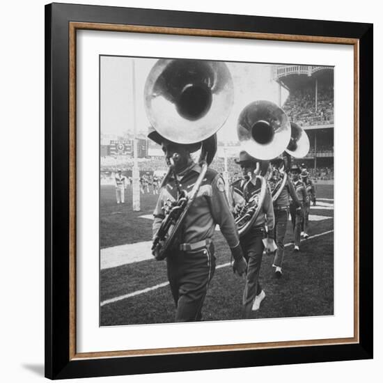 The Baltimore Colts' Marching Band Leaving the Field-null-Framed Photographic Print