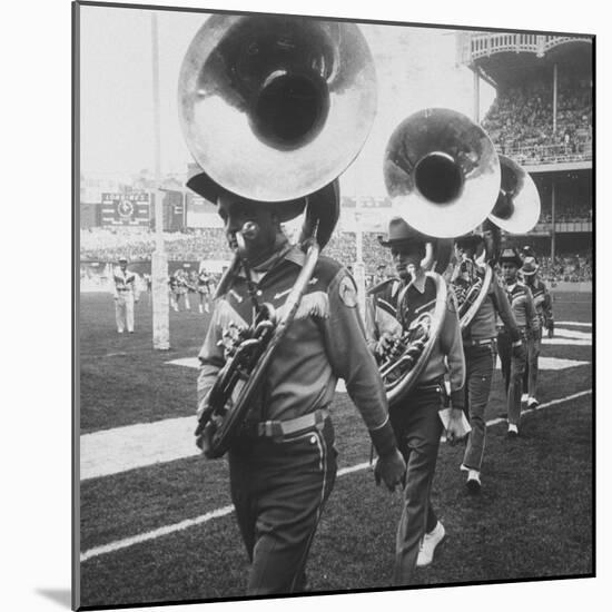 The Baltimore Colts' Marching Band Leaving the Field-null-Mounted Photographic Print