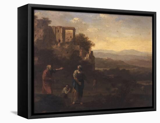 The Banishment of Hagar and Ishmael-Cornelis van Poelenburgh-Framed Premier Image Canvas