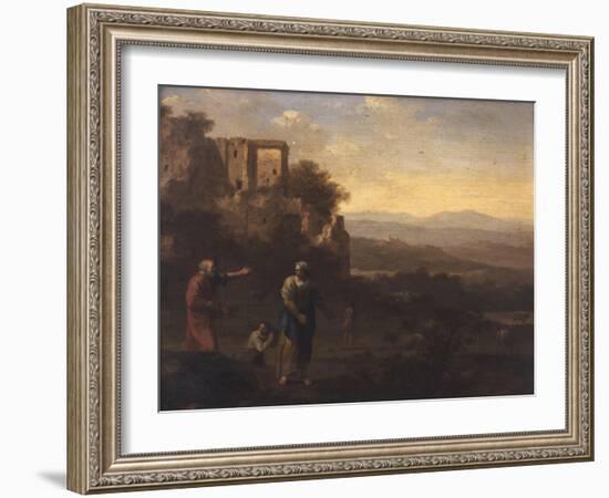 The Banishment of Hagar and Ishmael-Cornelis van Poelenburgh-Framed Giclee Print