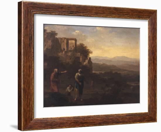 The Banishment of Hagar and Ishmael-Cornelis van Poelenburgh-Framed Giclee Print