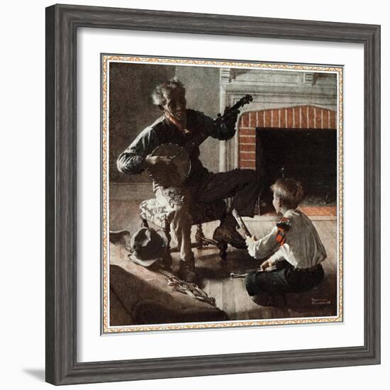 The Banjo Player-Norman Rockwell-Framed Premium Giclee Print