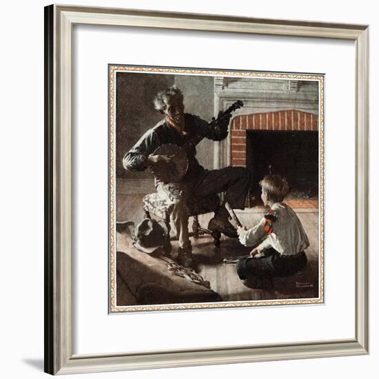 The Banjo Player-Norman Rockwell-Framed Premium Giclee Print