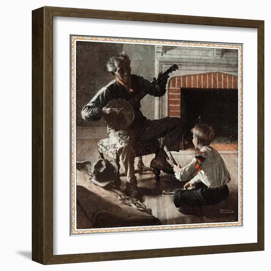 The Banjo Player-Norman Rockwell-Framed Premium Giclee Print