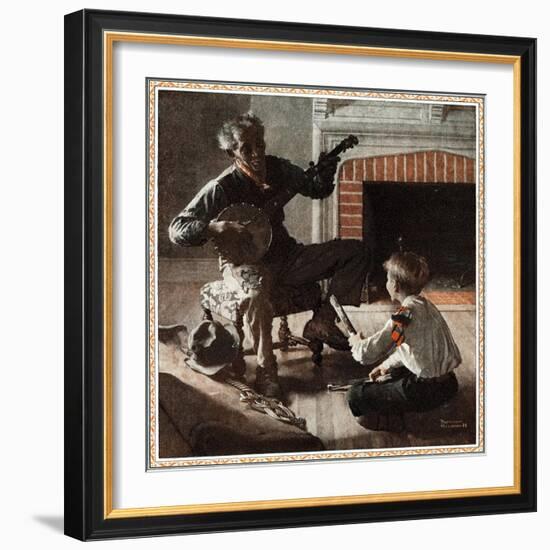The Banjo Player-Norman Rockwell-Framed Premium Giclee Print