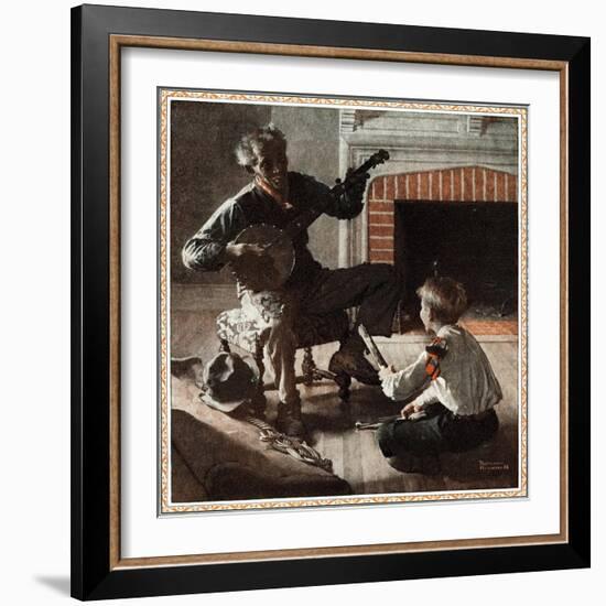 The Banjo Player-Norman Rockwell-Framed Giclee Print