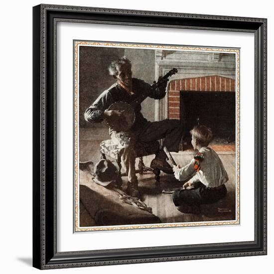 The Banjo Player-Norman Rockwell-Framed Giclee Print