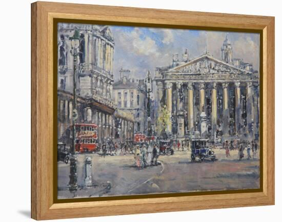 The Bank Crossing, the Royal Exchange and the Bank of England C.1930-John Sutton-Framed Premier Image Canvas