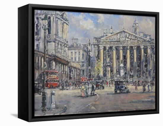 The Bank Crossing, the Royal Exchange and the Bank of England C.1930-John Sutton-Framed Premier Image Canvas