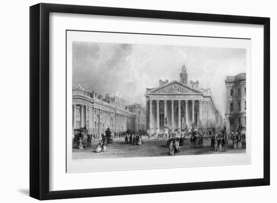 The Bank of England and Royal Exchange, City of London, C1845-TA Prior-Framed Giclee Print