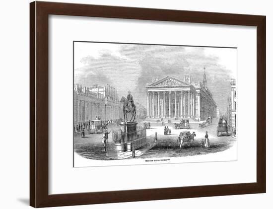 The Bank of England and the Royal Exchange, London, 1844-null-Framed Art Print
