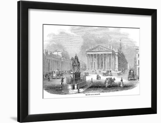 The Bank of England and the Royal Exchange, London, 1844-null-Framed Art Print