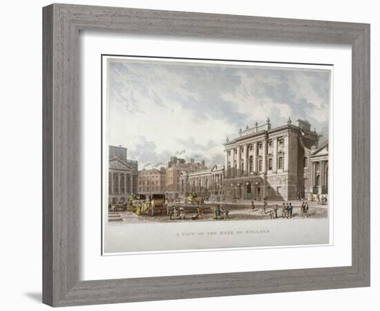 The Bank of England, City of London, 1816-Daniel Havell-Framed Giclee Print