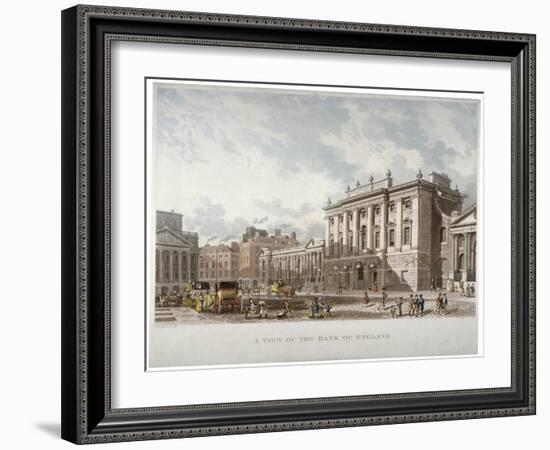 The Bank of England, City of London, 1816-Daniel Havell-Framed Giclee Print