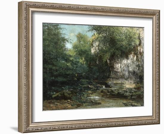 The Banks of a Stream, 1873-Gustave Courbet-Framed Giclee Print