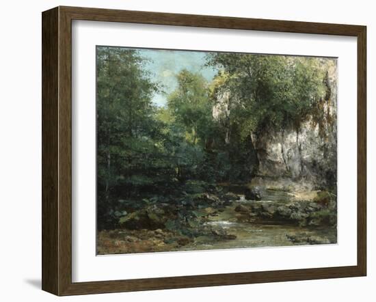 The Banks of a Stream, 1873-Gustave Courbet-Framed Giclee Print