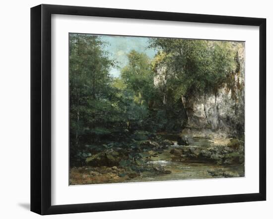 The Banks of a Stream, 1873-Gustave Courbet-Framed Giclee Print