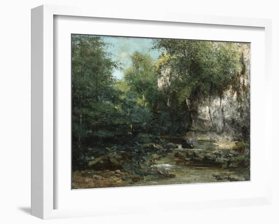 The Banks of a Stream, 1873-Gustave Courbet-Framed Giclee Print