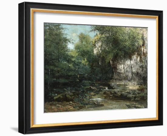 The Banks of a Stream, 1873-Gustave Courbet-Framed Giclee Print