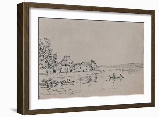 'The Banks of Loing', c.1880s, (1946)-Alfred Sisley-Framed Giclee Print