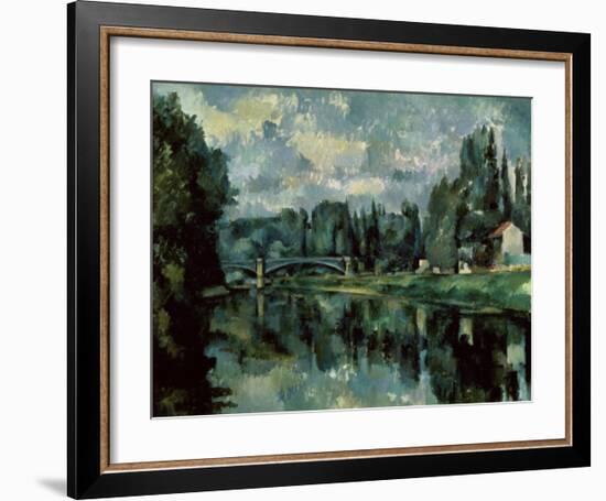 The Banks of Marne-Paul Cézanne-Framed Art Print