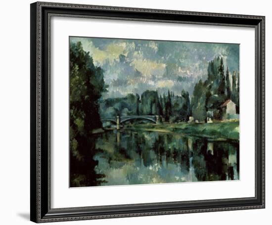 The Banks of Marne-Paul Cézanne-Framed Art Print