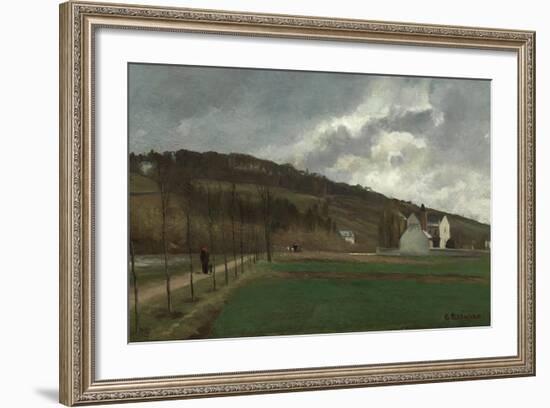 The Banks of the Marne in Winter, 1866-Camille Pissarro-Framed Giclee Print